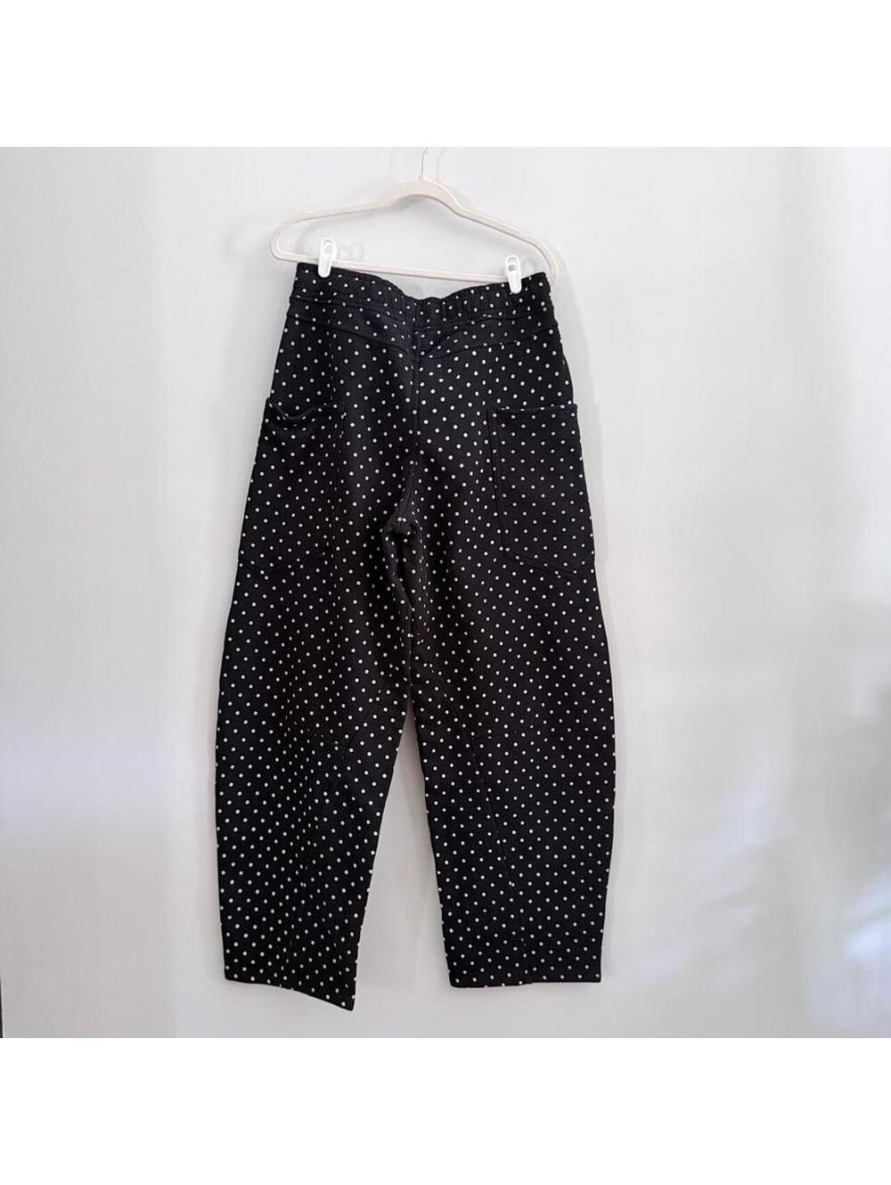 AFRM Cotton Ryan Barrel Sweat Pants in Black Polka Dot - Picture 4 of 4